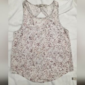 Athleta Keyhole Racerback Tank Top in Speckled Floral Print Size Small EUC
